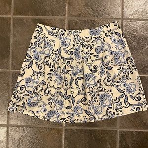Ann Taylor LOFT Blue Paisley Pleated Skirt | Size 14